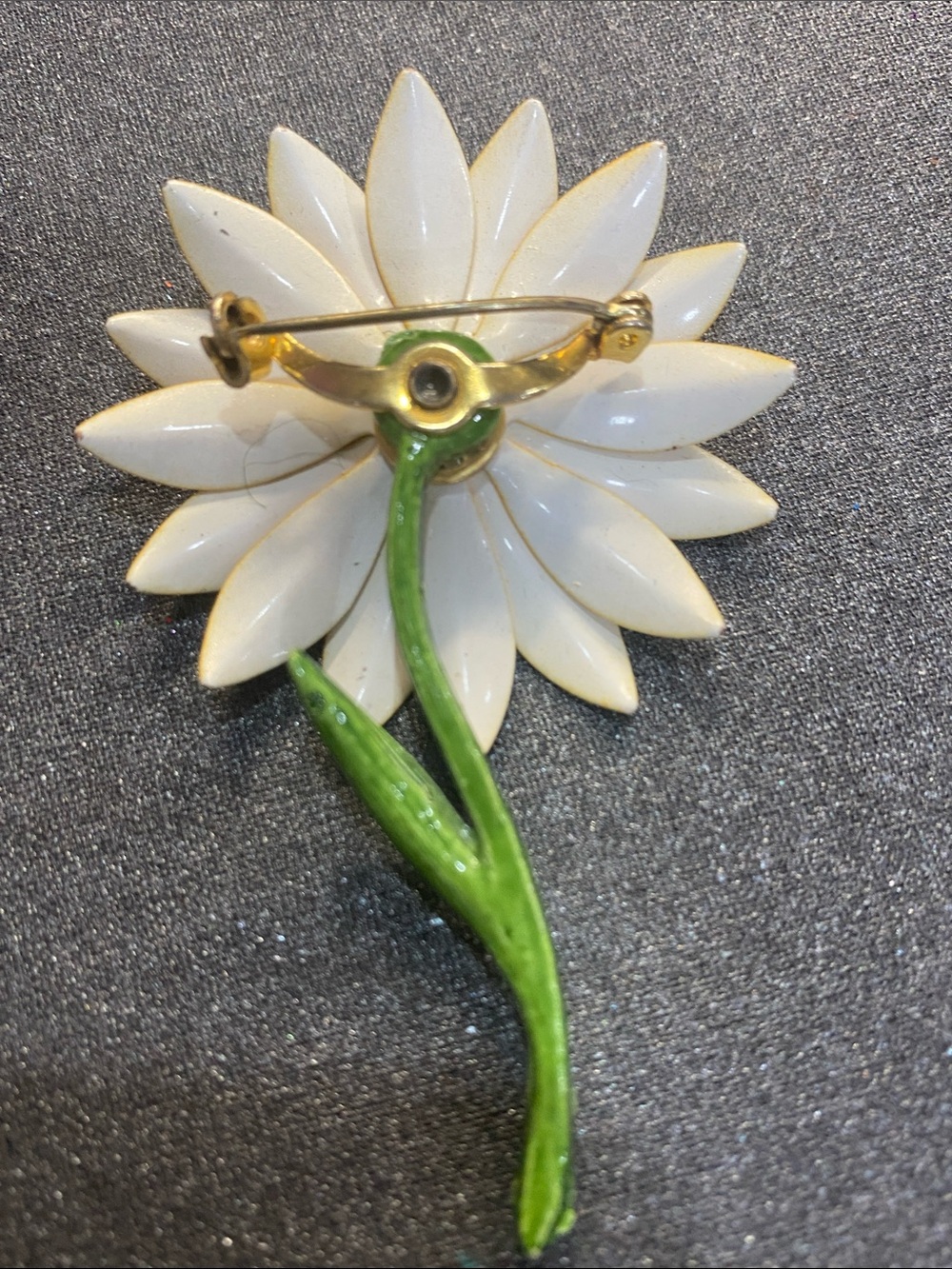Vintage Enamel Sunflower Brooch - Picture 2 of 3